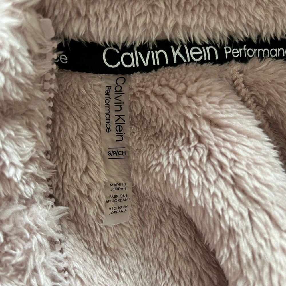 CALVIN KLEIN Quarter-zip Fleece Sweatshirt In Evening Sand - Picture 10 of 12